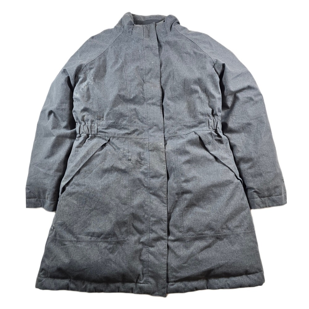 The North Face Goose Down Parka Jacket Womens XL Grey Herringbone WORK CHORE